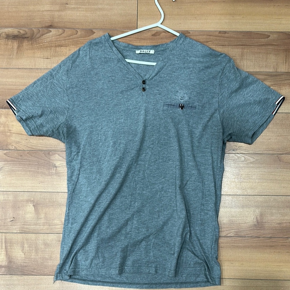 Bally Gray Short Sleeve Tee Casual Comfort